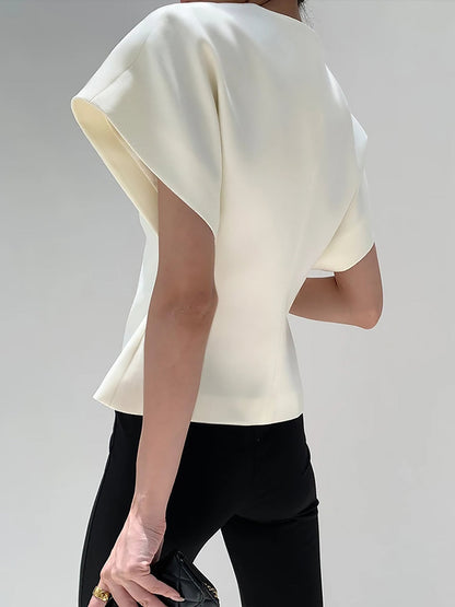 Damen Bluse V-Ausschnitt Knopfleiste Leicht