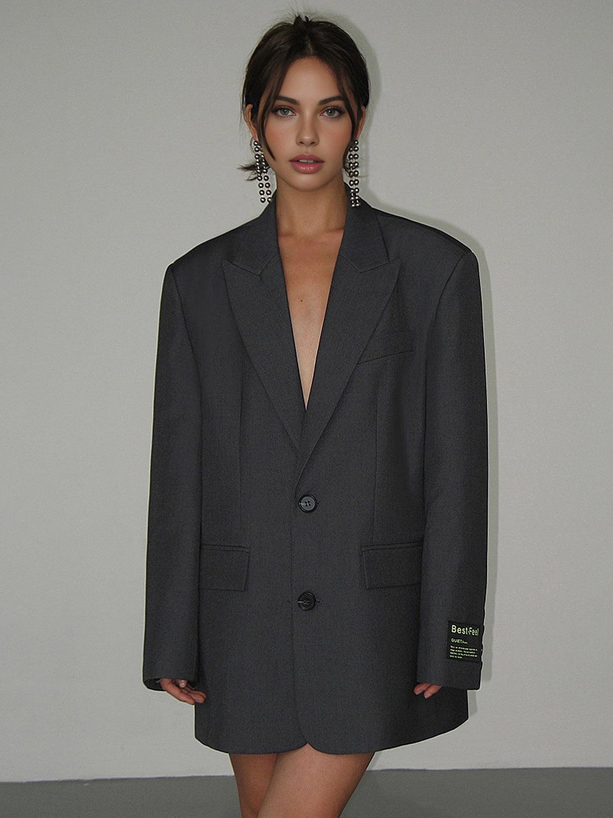 Damen Oversized Blazer Klassisch Relaxed Fit