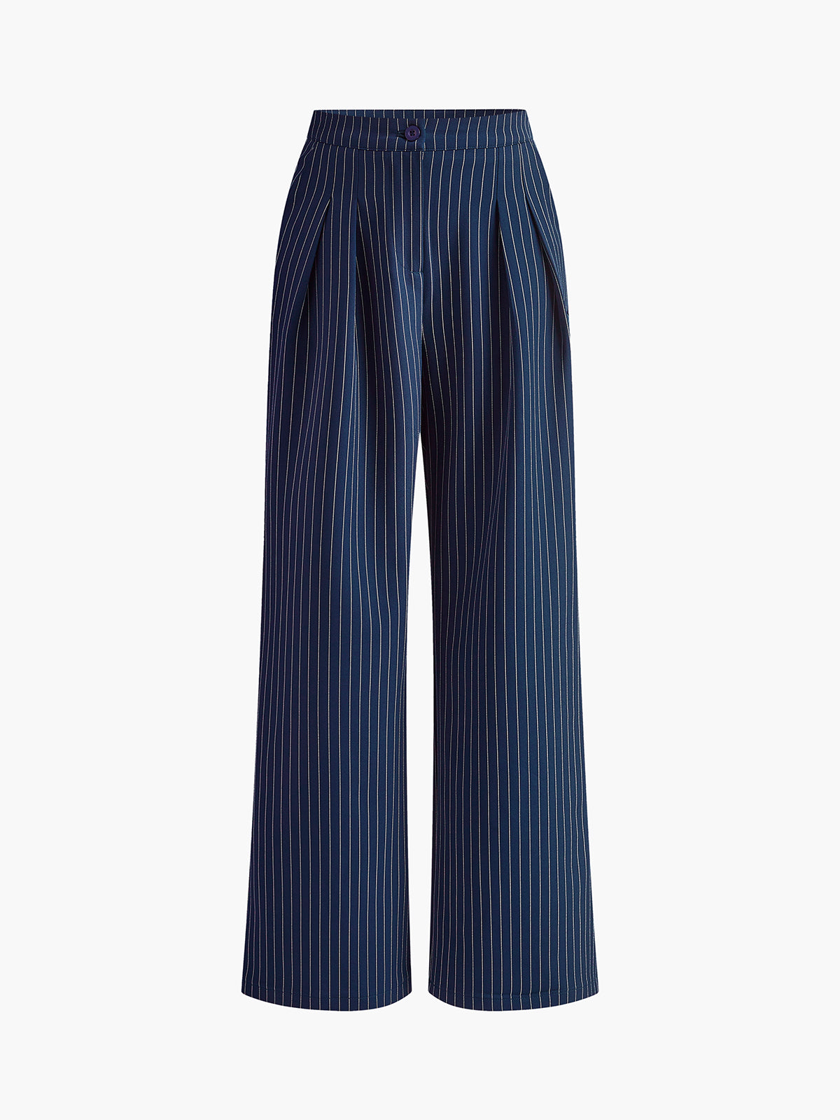 Norvielle Damen Nadelstreifenhose Weites Bein Faltenhose