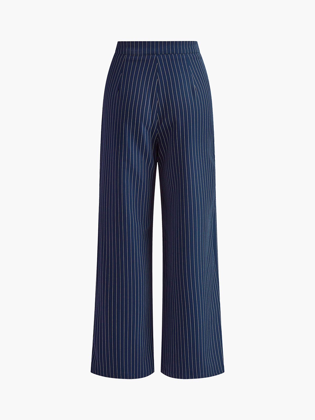 Norvielle Damen Nadelstreifenhose Weites Bein Faltenhose