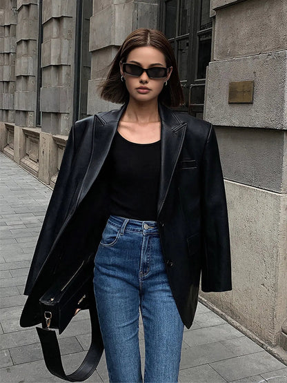 Sarah | Lederblazer mit Taschen und Detail Zendoo.de