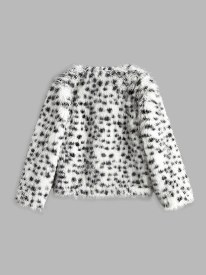 Kunstfelljacke Leopardenmuster Damen
