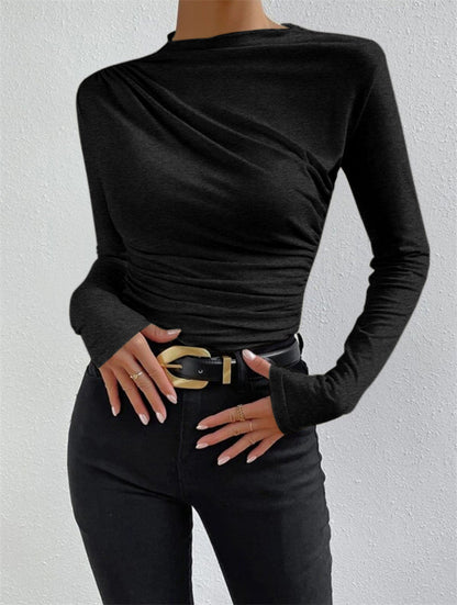 Damen Langarmshirt Raffung