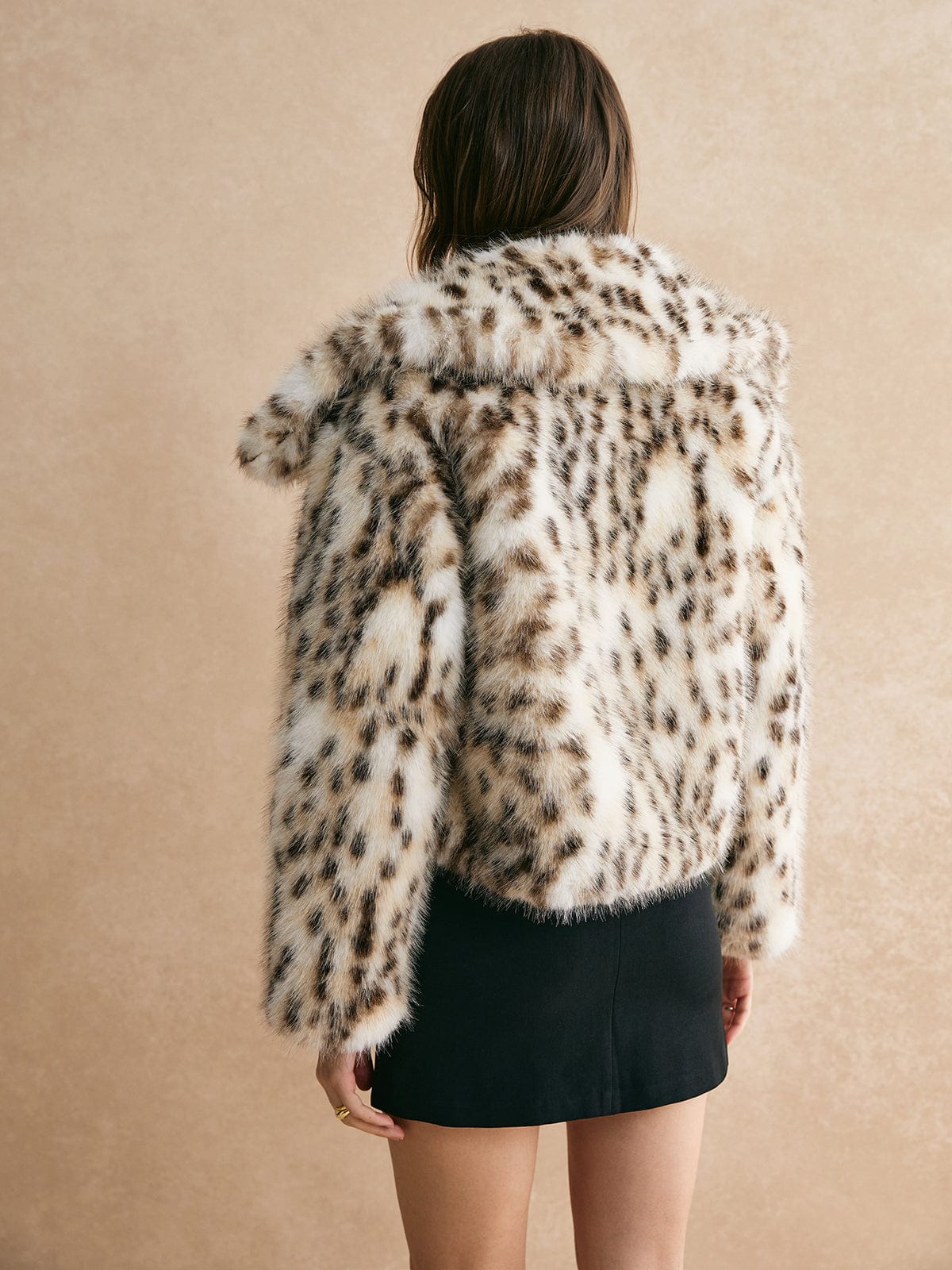 Kunstfelljacke Damen Leopardenmuster