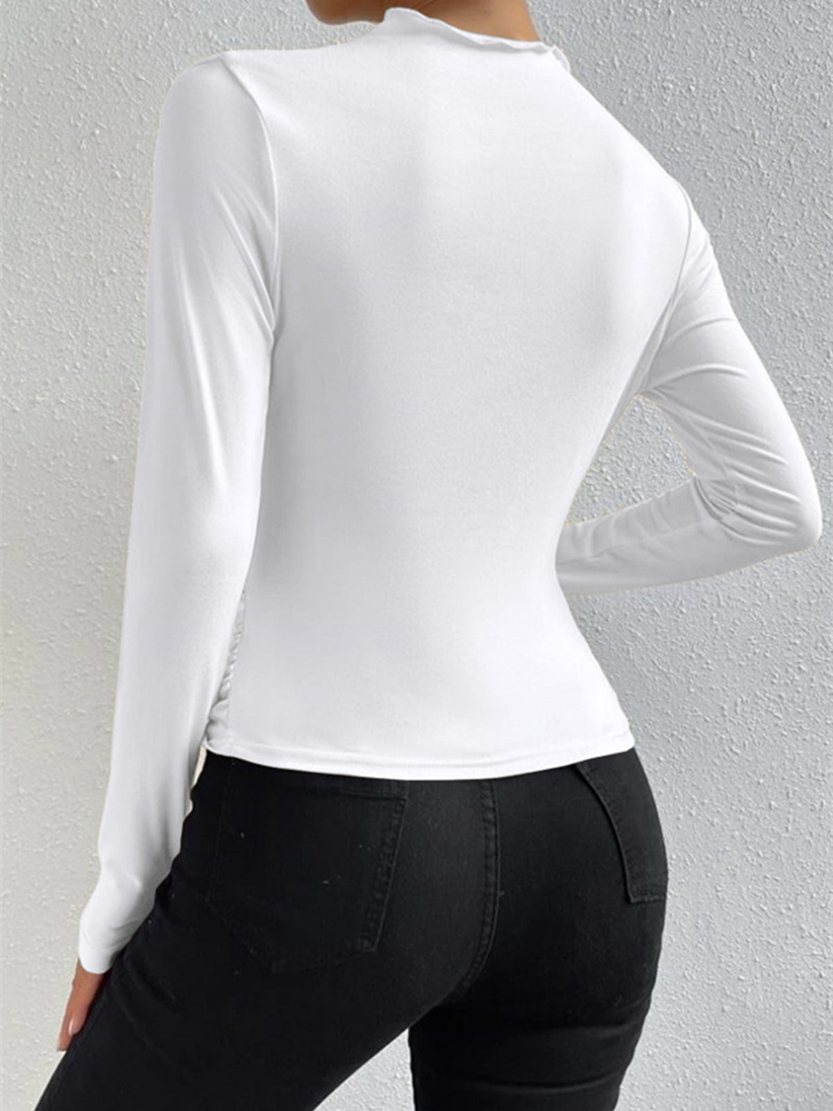 Damen Langarmshirt Raffung