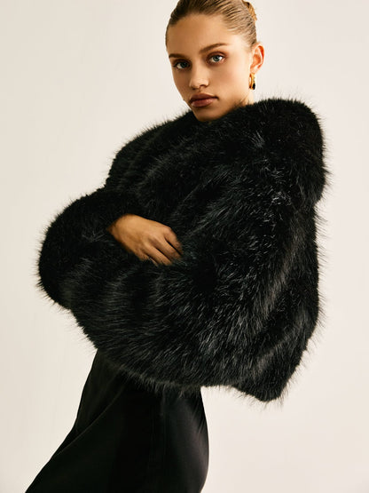 Kunstpelz-Mantel Warm Damen