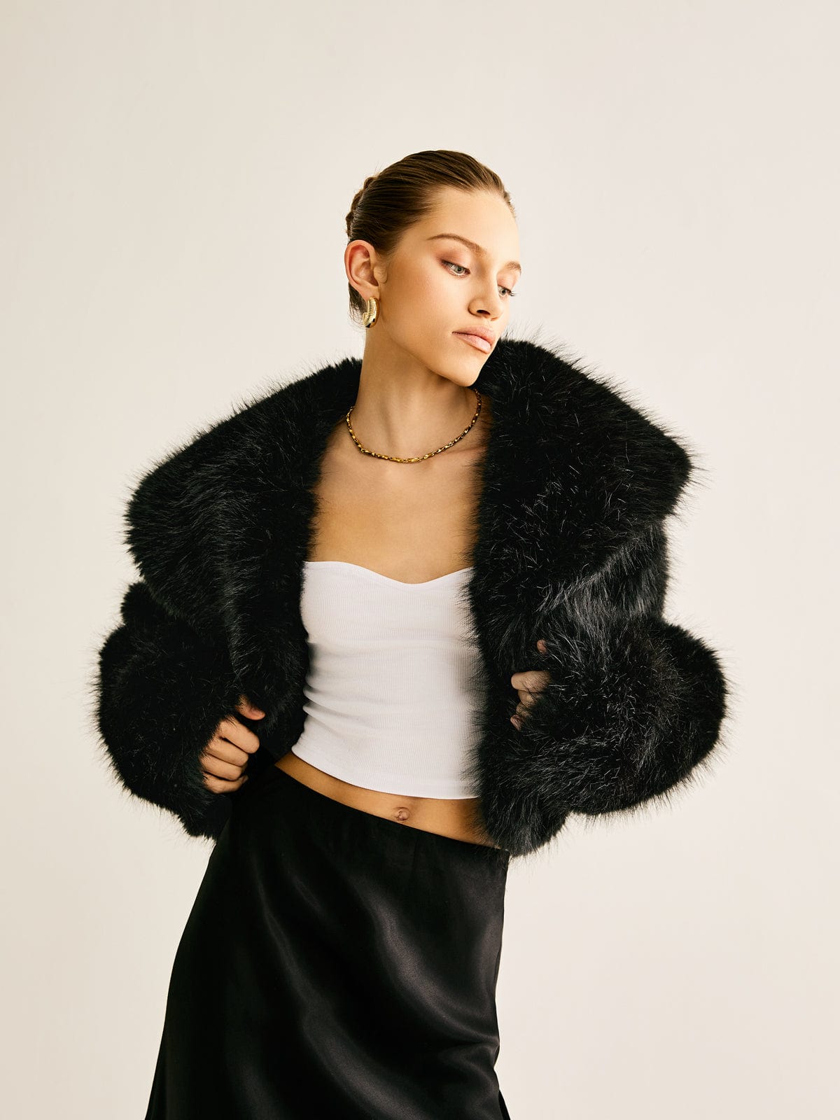 Kunstpelz-Mantel Warm Damen