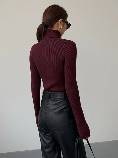 Damen Rollkragen Slim Fit aus Viskose