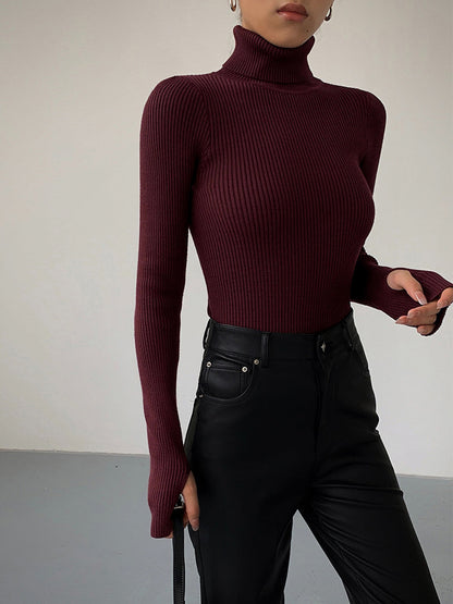 Damen Rollkragen Slim Fit aus Viskose