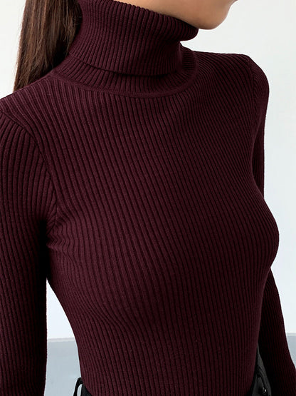 Damen Rollkragen Slim Fit aus Viskose