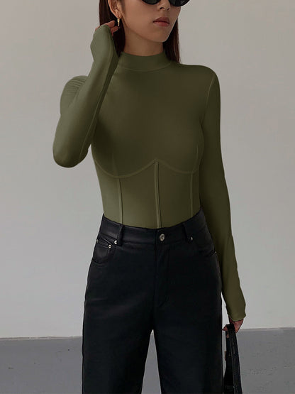 Damen Slim Fit T-Shirt Klassisch Baumwolle Weiß