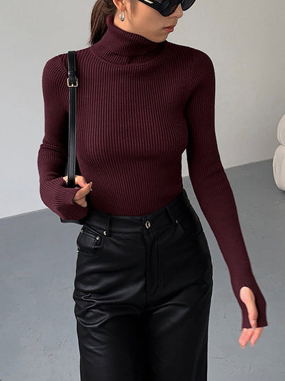 Damen Rollkragen Slim Fit aus Viskose