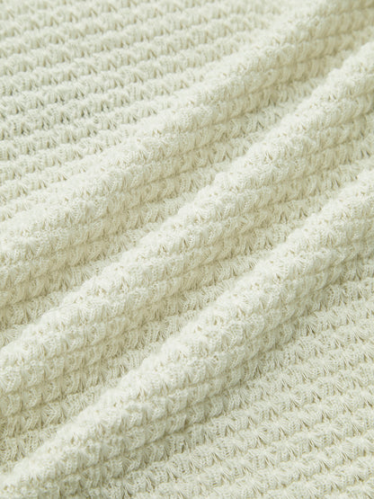 Damen Langarm Crop- aus Waffelstrick