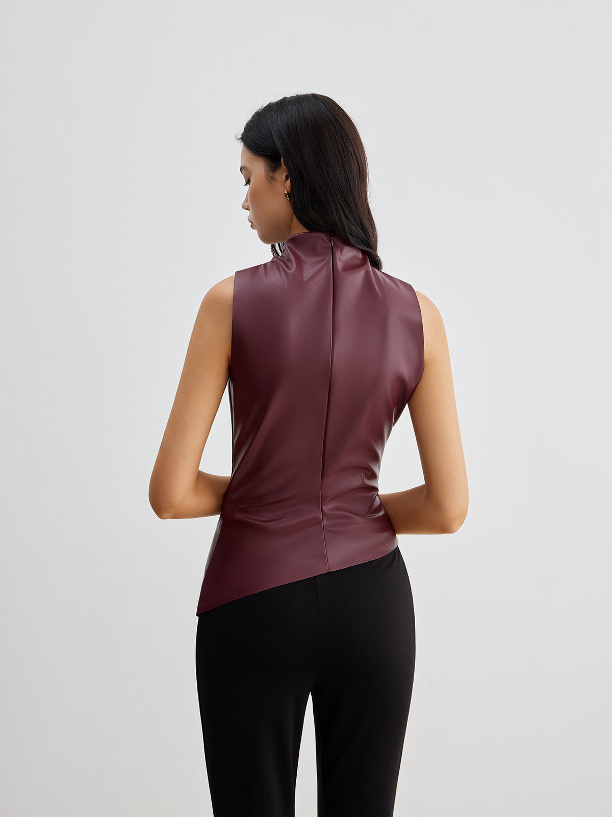 Damen Ärmelloses Hohem Kragen Sommer Chic