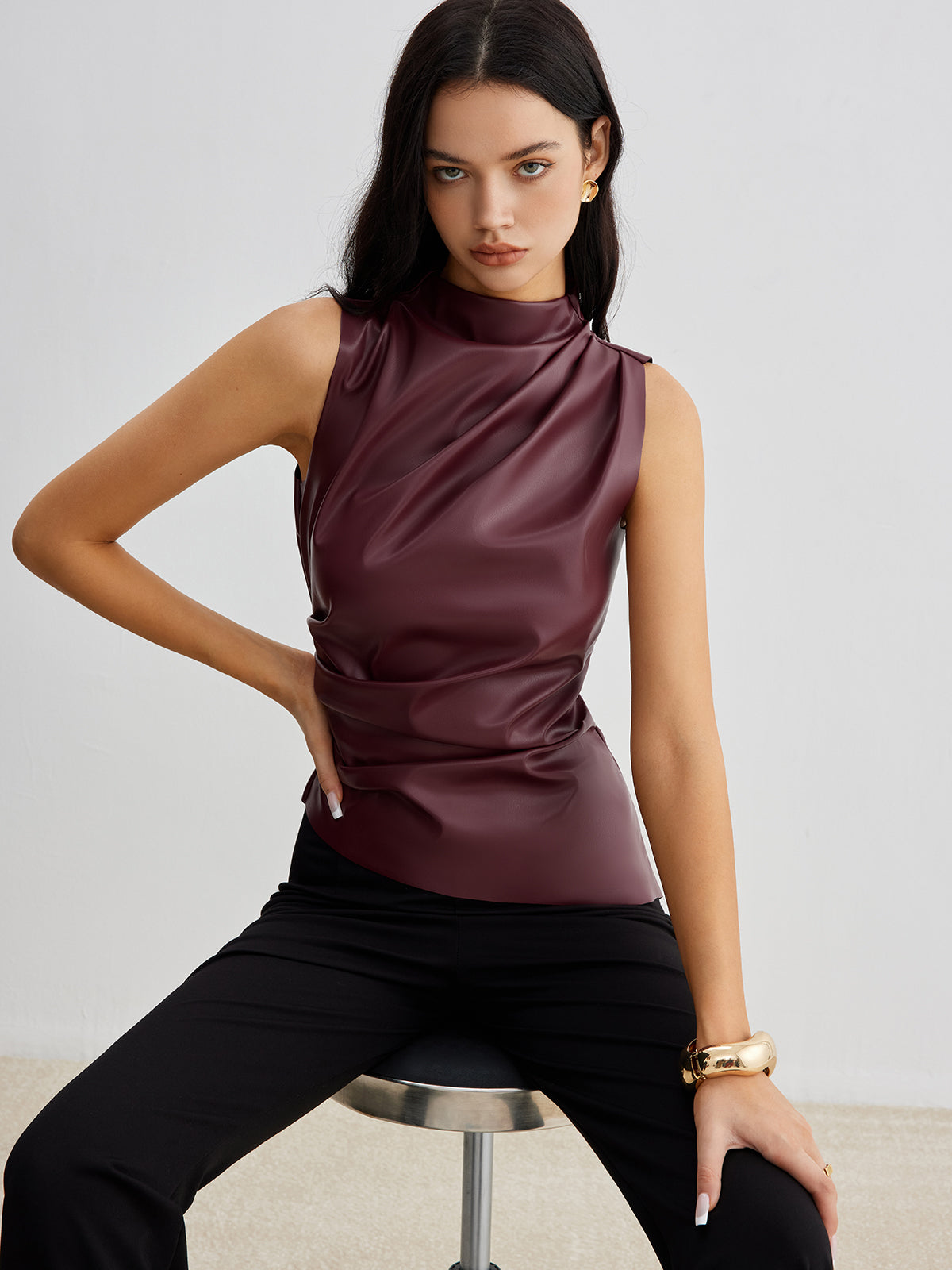 Damen Ärmelloses Hohem Kragen Sommer Chic - Norvielle