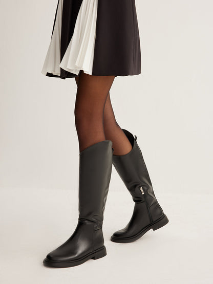 Damen Stiefel Hoher Schaft Leder