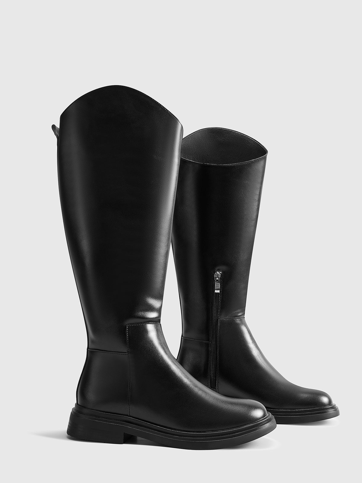 Damen Stiefel Hoher Schaft Leder