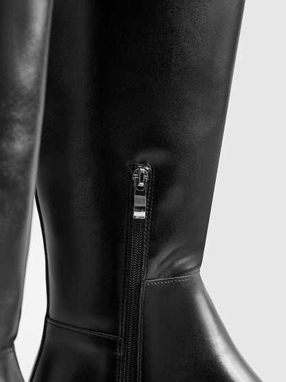Damen Stiefel Hoher Schaft Leder