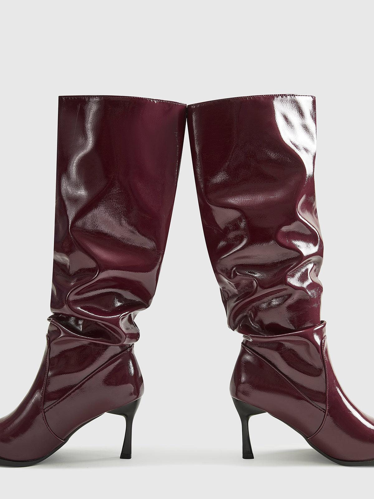 Damen Knie Stiefel Hoher Absatz