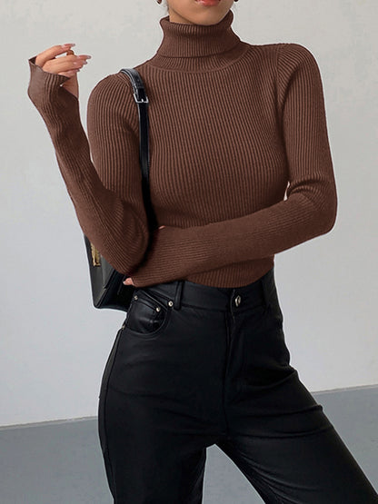 Damen Rollkragen Slim Fit aus Viskose