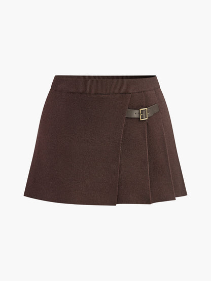 Noa Damen Minirock Strickoptik Zierschnalle - Norvielle