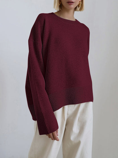 Damen Winterpullover Oversized Wollig Beige