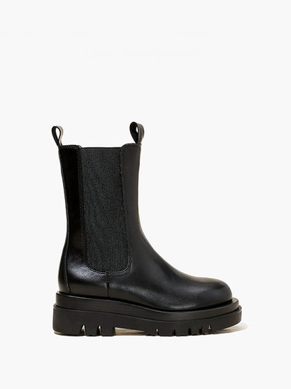 Damen Chelsea Stiefel Plateau Sohle