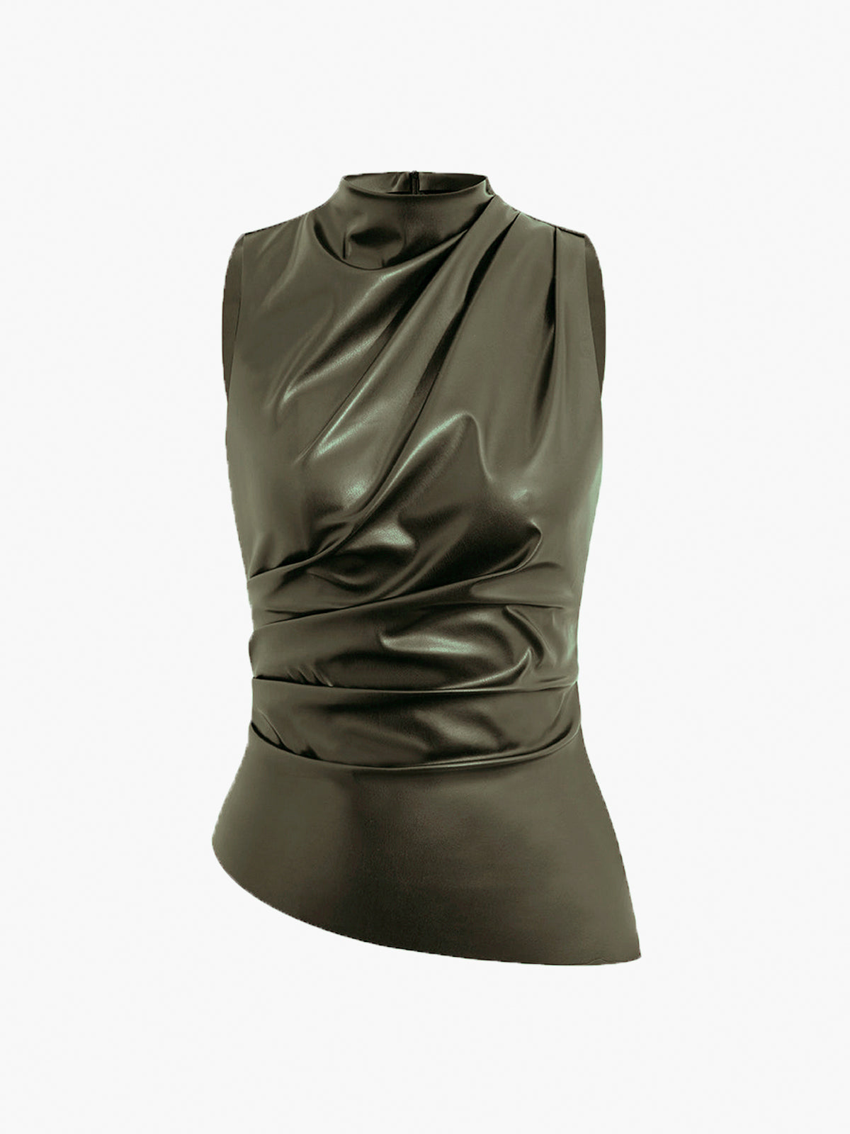 Damen Ärmelloses Hohem Kragen Sommer Chic