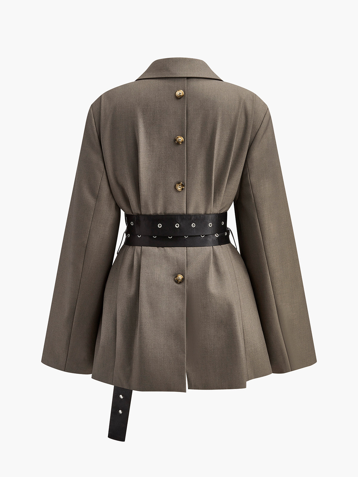 Mila Damen Oversized Blazer Oliv mit Taillengürtel