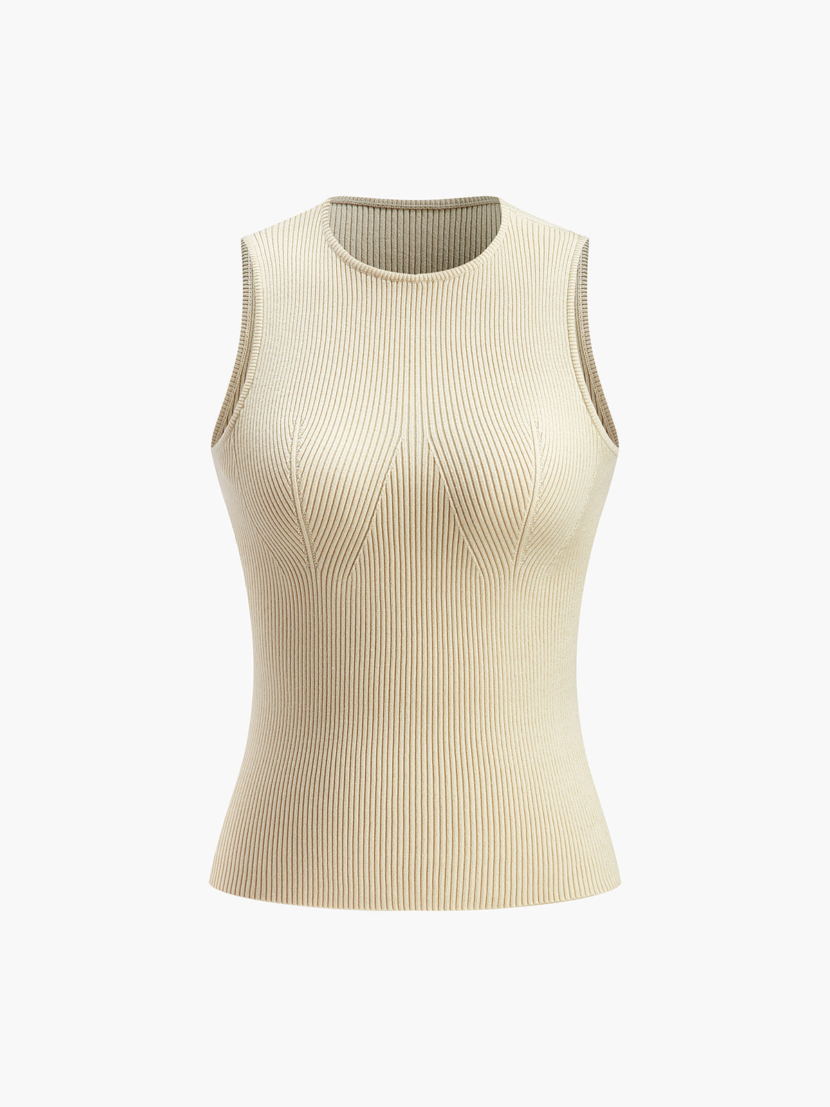 Ärmelloses Damen Tanktop Rippenstrick