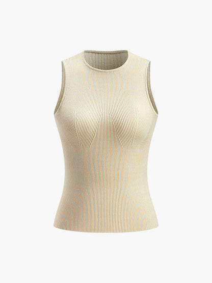 Ärmelloses Damen Tanktop Rippenstrick