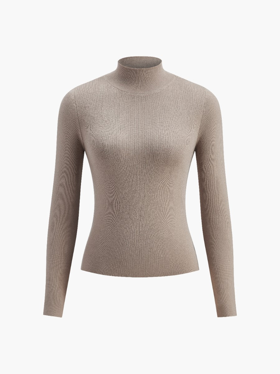 Damen Frühlings- Mock-Neck Bequem