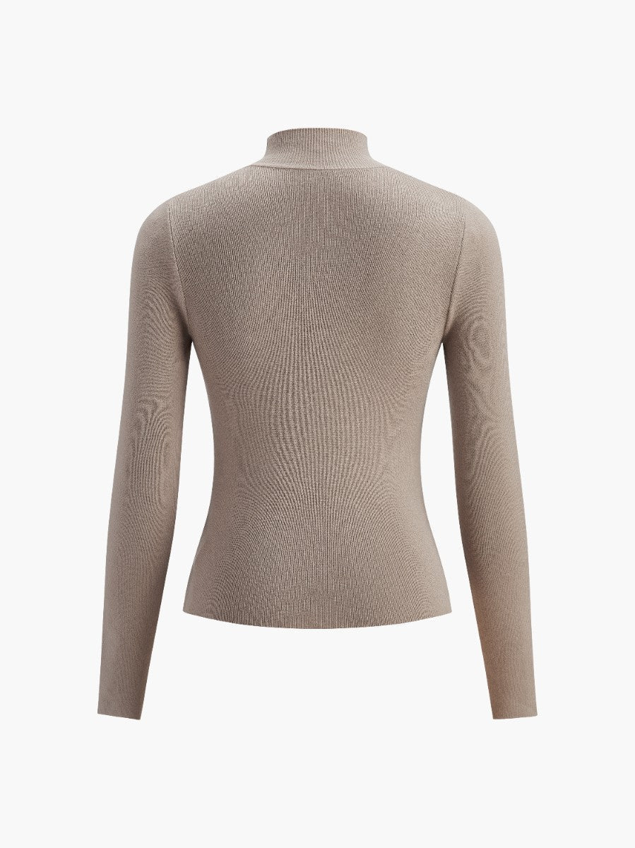 Damen Frühlings- Mock-Neck Bequem