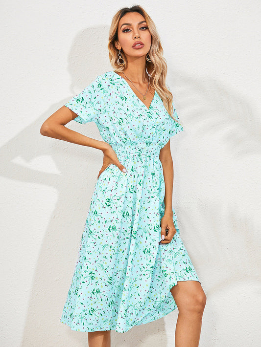 Elegantes Damen Sommerkleid Blumenmuster - Norvielle