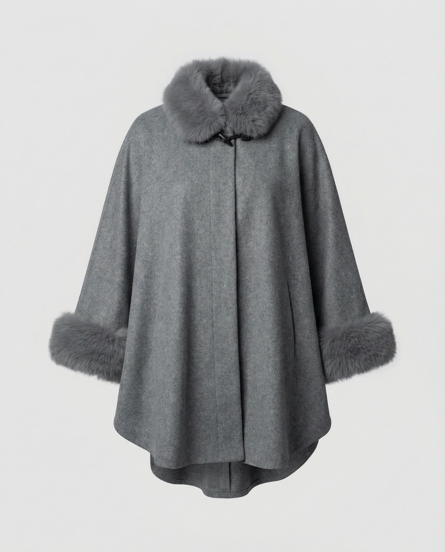Damen Capejacke aus Kunstpelz