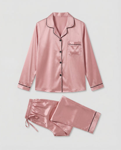 Damen Satin Pyjama Set Elegantes Design