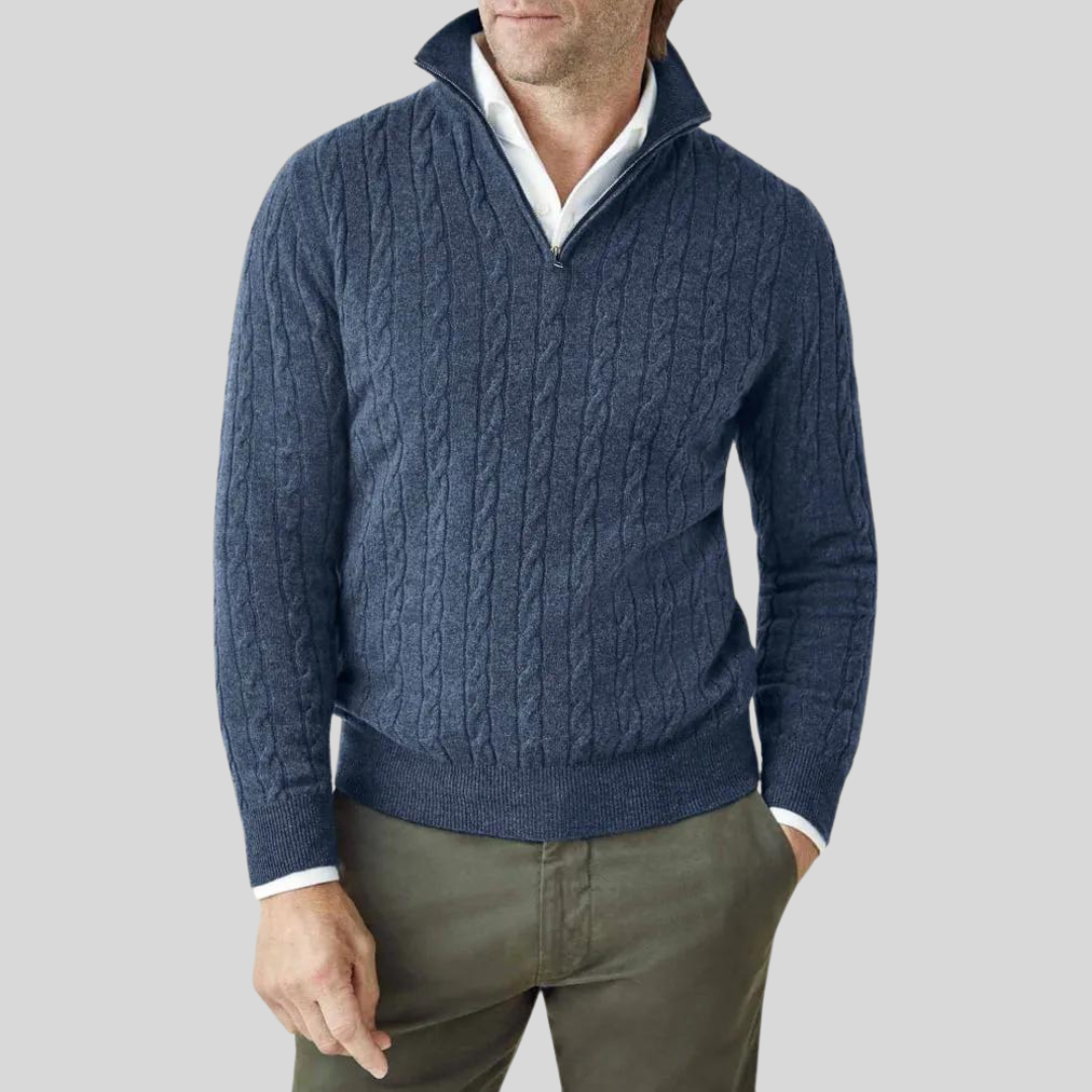 Norvielle Herren Pullover Reißverschluss Hochwertig