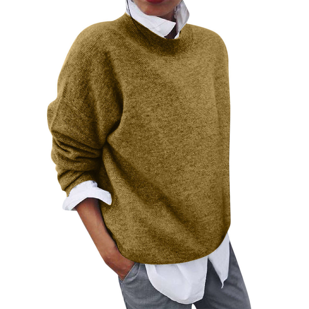 Damen Norweger Pullover Rundhals Warmer Strick