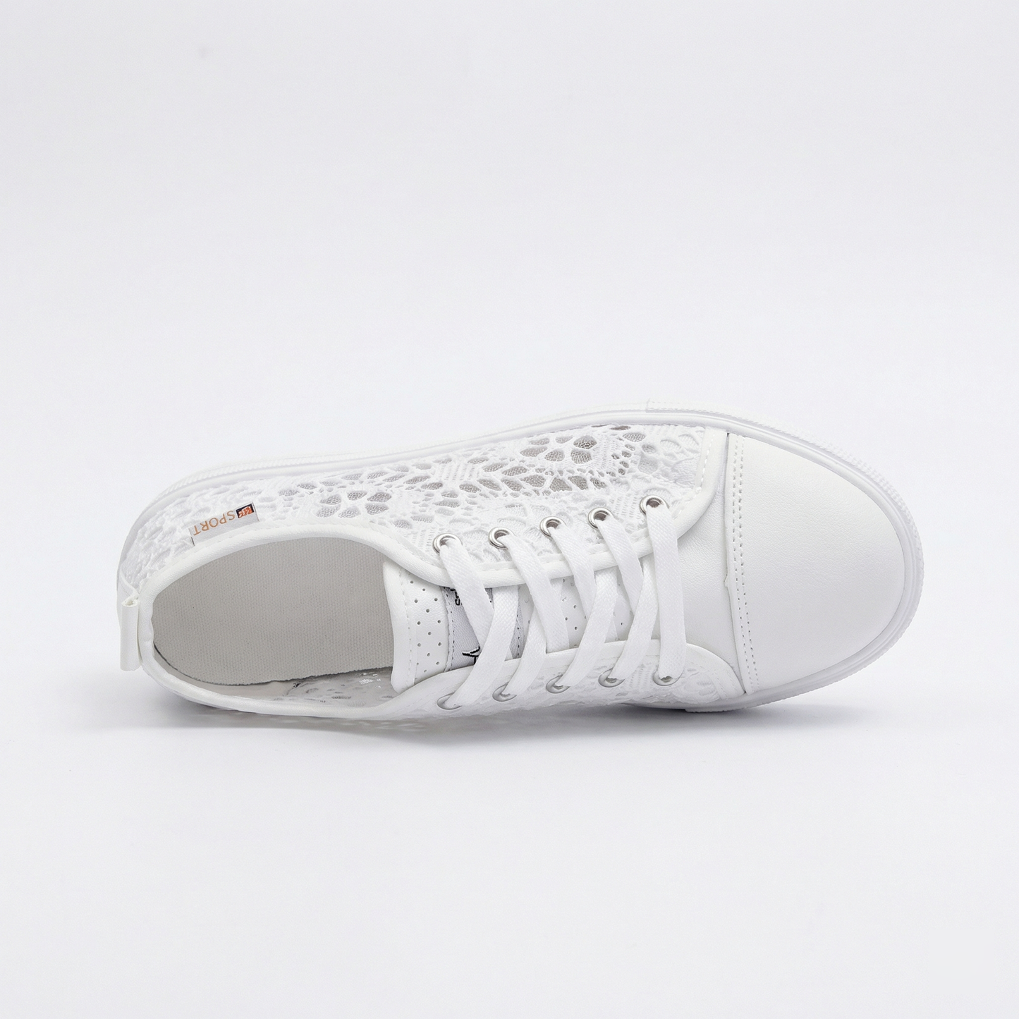 Damen Niedrig Geschnittene Schnürsneaker Seiten-details Sicherer