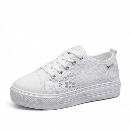 Damen Niedrig Geschnittene Schnürsneaker Seiten-details Sicherer - Norvielle