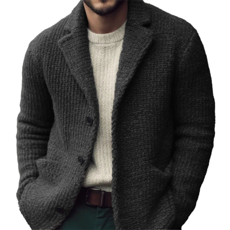 Herren Cardigan Weiches Strickmaterial Reguläre Passform
