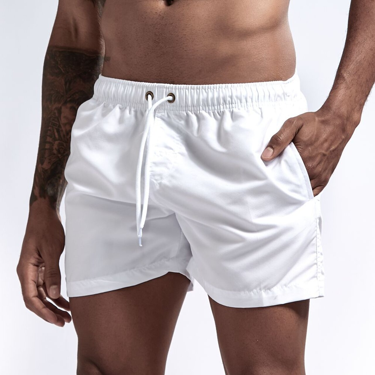 Männer Badeshorts Elastische Taille Schnelltrocknend Blau - Norvielle