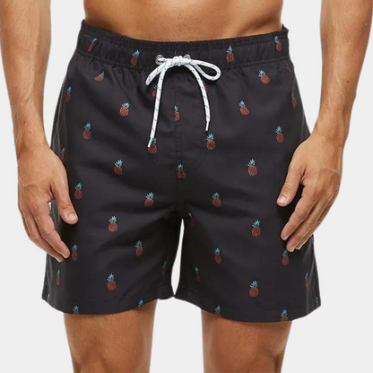 Herren Badeshorts Kordelzug Bedruckt Blau - Norvielle