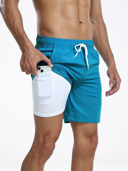Herren Badeshorts 2-in-1 Quick Dry Boardshorts mit Zugband - Norvielle