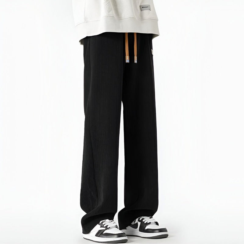 Baggy-Hose | Gerippt | Kordelzug | Jogginghose | Herrenhose-Chaps Herrenmode