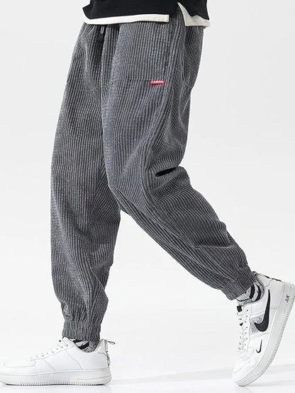 Männer Baggy Cordhose Lockere Passform Beige