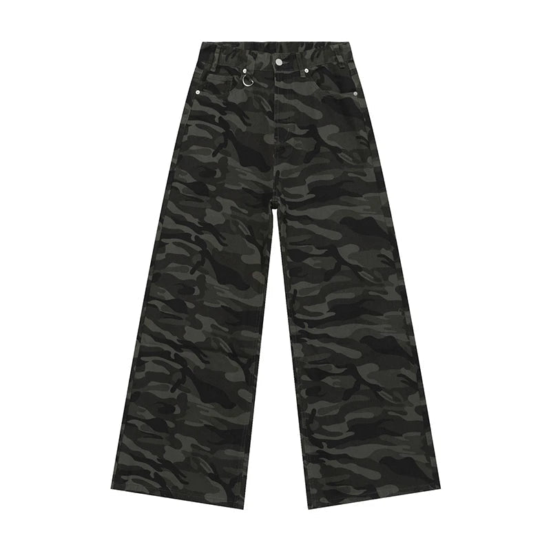 Herren Retro Baggy Jeans Hohe Taille Lockerer Schnitt