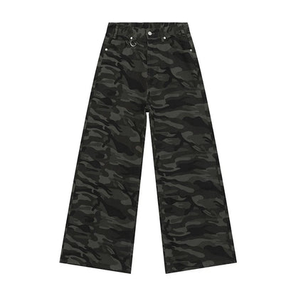 Herren Retro Baggy Jeans Hohe Taille Lockerer Schnitt