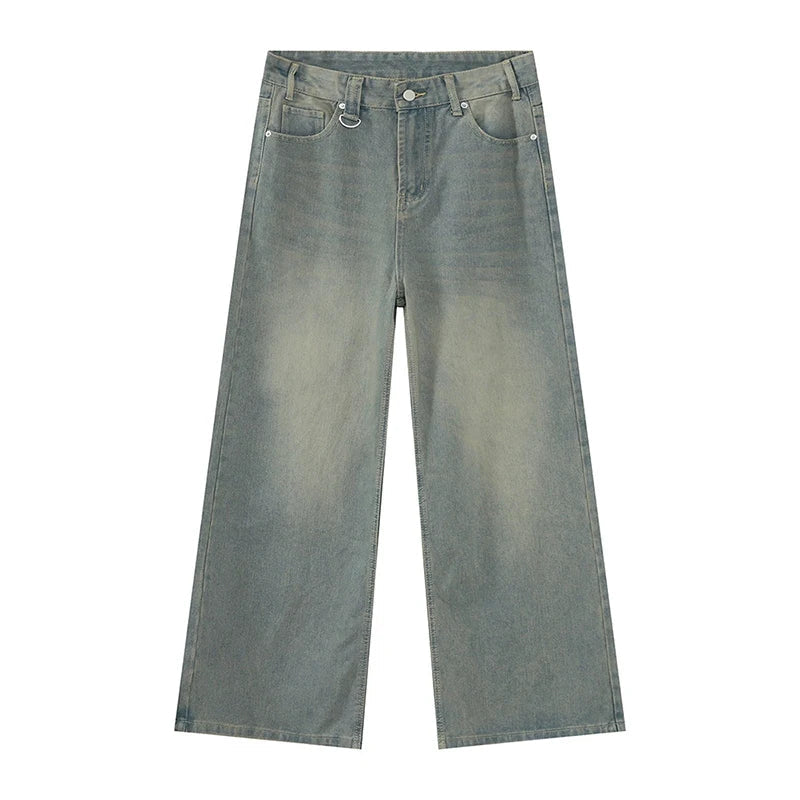 Herren Retro Baggy Jeans Hohe Taille Lockerer Schnitt