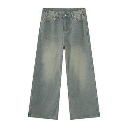 Herren Retro Baggy Jeans Hohe Taille Lockerer Schnitt